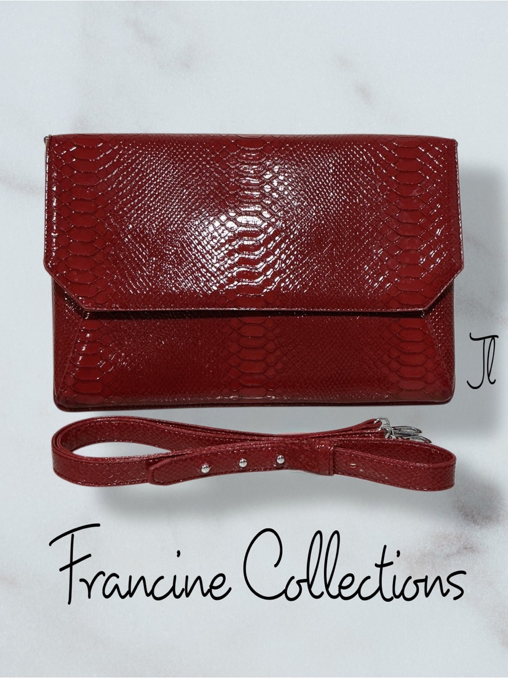 FRANCINE COLLECTIONS Faux Snake Convertible Tech Crossbody Bag